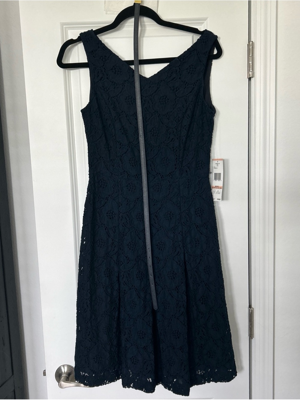 Jones New York- Size 2- NWT- Belt- Navy Sleeveless Dress
